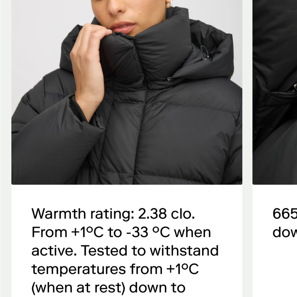 Kit & Ace size large new Aspen Repuff Down Jacket in Black Puffer Coat - Picture 7 of 10